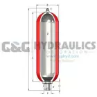 A5GB61006NP Accumulators, Inc 5 Gallon Gas Bottle, 6000 PSI, 1" NPT Bottom Connection, NP, Electroless Nickel Plating I.D./O.D., 1/4" NPT Top Connection, ASME Code Stamped